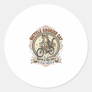Bicycle Courier Cat Bicycle Courier Cat Vintage Ve Classic Round Sticker