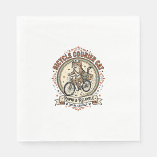 Bicycle Courier Cat Bicycle Courier Cat Vintage Ve Napkin