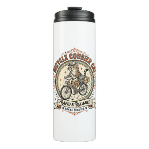 Bicycle Courier Cat Bicycle Courier Cat Vintage Ve Thermal Tumbler