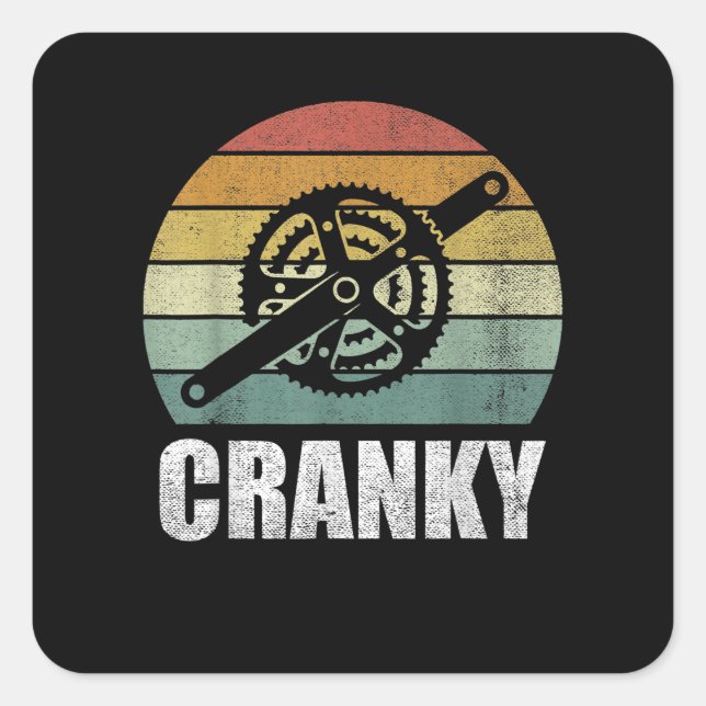 Bicycle Cranky Gifts  Cycling Lovers Cranky Square Sticker (Front)