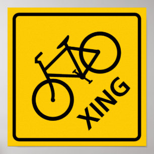 Bicycle Crossing Highway Sign