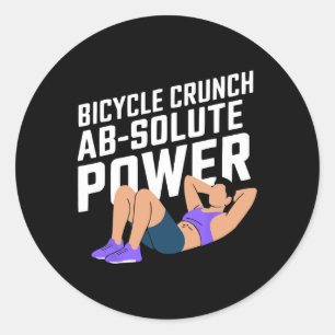 Bicycle Crunch Exercise Bodybuilding Fitness Worko Classic Round Sticker