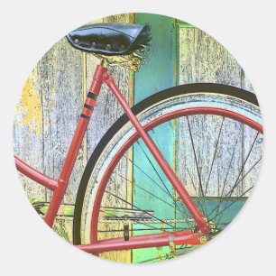 Bicycle Cycle Bicycling Cycling Old Shed Classic Round Sticker