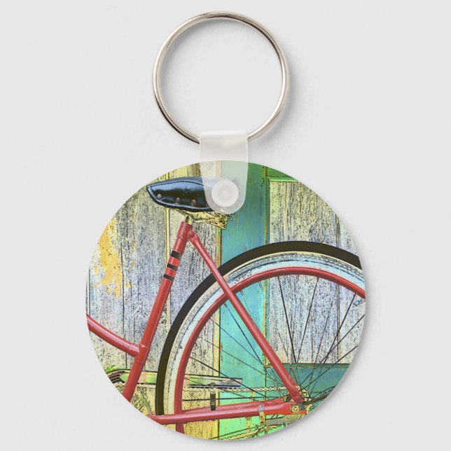 Bicycle Cycle Bicycling Cycling Old Shed Key Ring (Front)