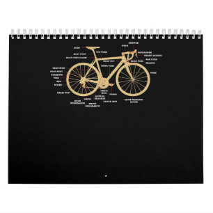 Bicycle Cycling Anatomy Road Bike Parts Biking Calendar
