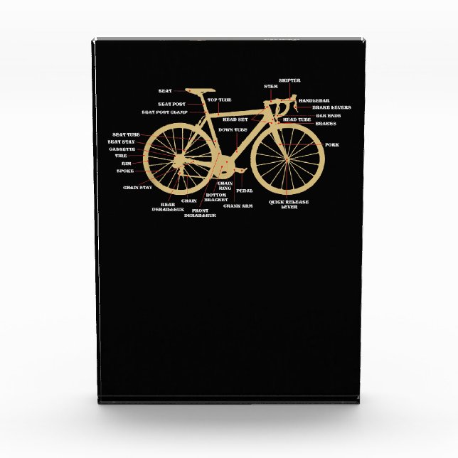 Bicycle Cycling Anatomy Road Bike Parts Biking Photo Block (Front)
