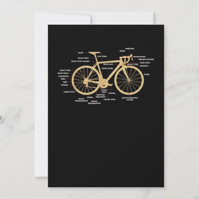 Bicycle Cycling Anatomy Road Bike Parts Biking Thank You Card (Front)