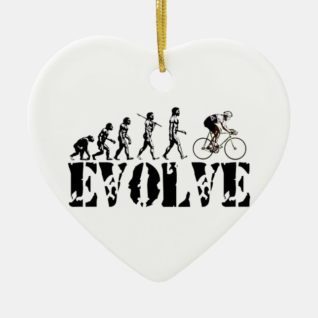 Bicycle Cycling Bike Riding Evolution Sports Art Ceramic Tree Decoration (Front)