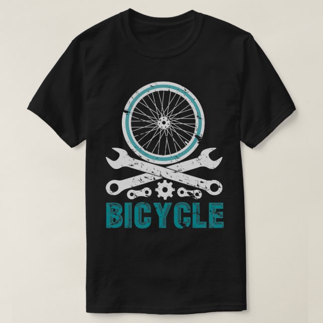 Bicycle Cycling Cyclist Cycling Tandem T-Shirt (Design Front)