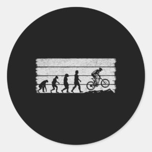 Bicycle Cycling Evolution Mountain Biking Cyclist Classic Round Sticker