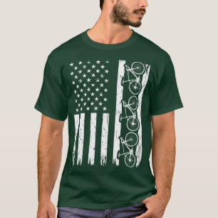 Bicycle Cycling Men Women USA Flag T-Shirt