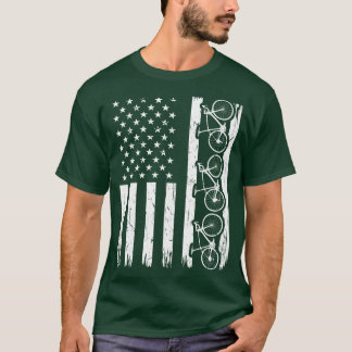 Bicycle Cycling Men Women USA Flag T-Shirt