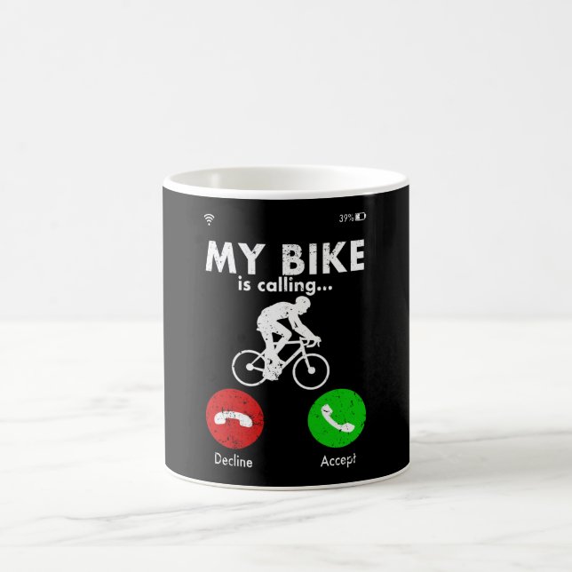 Bicycle Cyclist Funny Gift Present Idea Coffee Mug (Center)