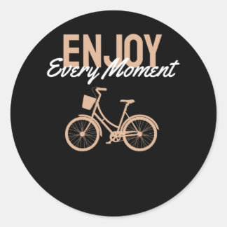 Bicycle Design - Enjoy Every Moment Classic Round Sticker