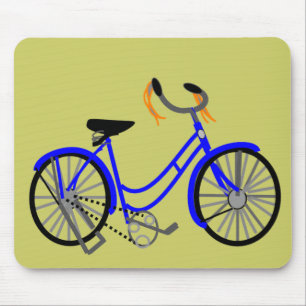 Bicycle Drawing, 1950's Style Mouse Mat
