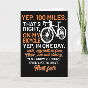 Bicycle Faq Yep 100 Miles Triathlon Downhill Cycle Card