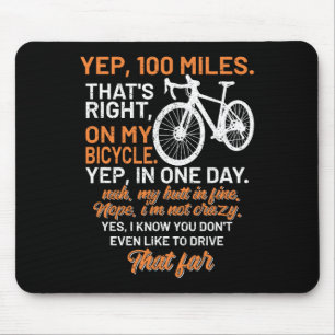 Bicycle Faq Yep 100 Miles Triathlon Downhill Cycle Mouse Mat