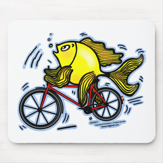 Bicycle Fish (Bike) Mouse Mat (Front)