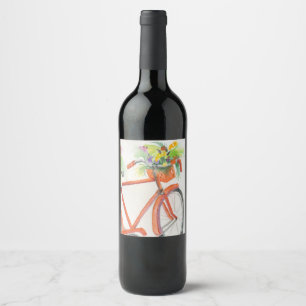 Bicycle Flower Box Wine Label