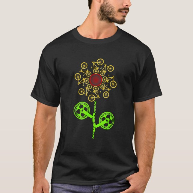 Bicycle Flower Lovers Shirt Funny Cycling T shirt  (Front)