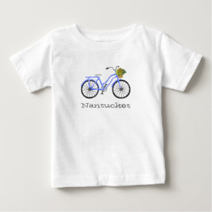Bicycle Flowers Vacation Nantucket Souvenir Fun Baby T-Shirt