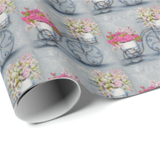 Bicycle Flowers Wrapping Paper