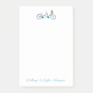 Bicycle for Two Watercolor Tandem Bike & Names Post-it Notes