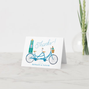 Bicycle for Two Watercolor Tandem Bike Thank You Note Card