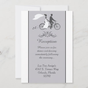 Bicycle For Two Wedding 3.5x7 Reception Card