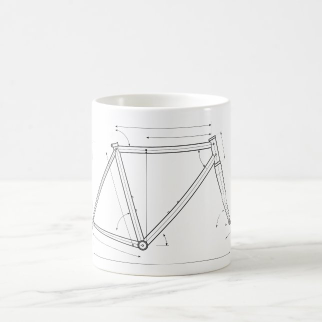 Bicycle Frame Geometry Diagram  Coffee Mug (Center)