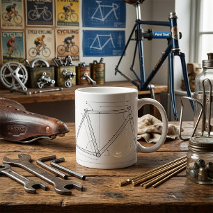 Bicycle Frame Geometry Diagram  Coffee Mug