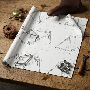 Bicycle Frame Geometry Diagram  Wrapping Paper