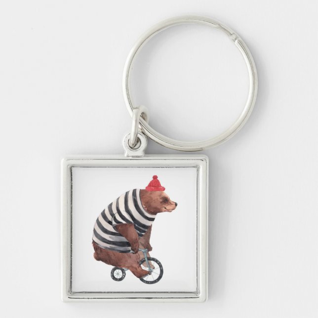 Bicycle Fun Bear Key Ring (Front)