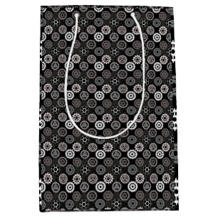 Bicycle gears pattern 01x4.b medium gift bag