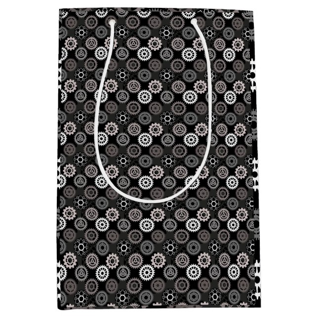 Bicycle gears pattern 01x4.b medium gift bag (Front)