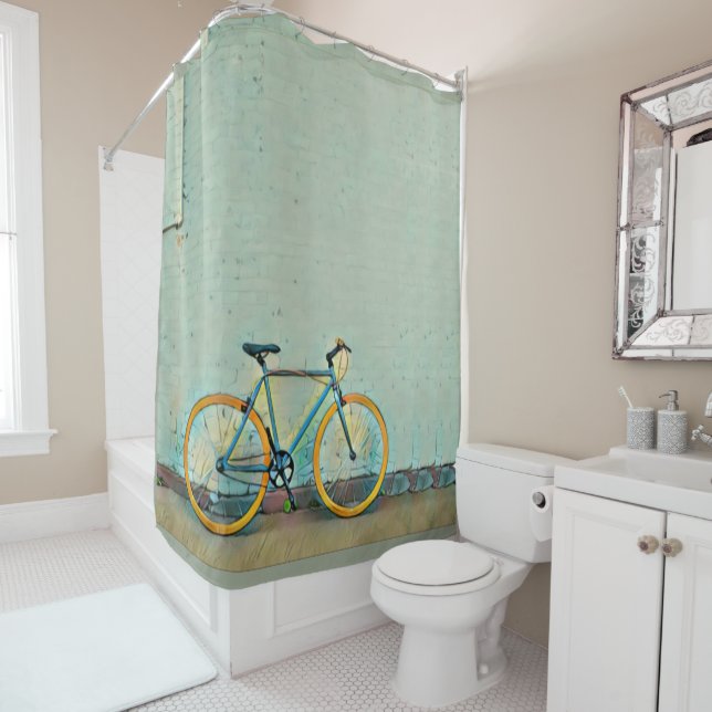 Bicycle gifts for her shower curtain (In Situ)