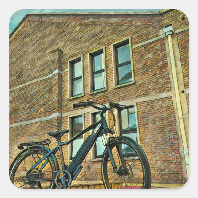 Bicycle gifts for her square sticker (Front)