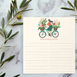 Bicycle Girl Farmer Market Grocery Shopping CUSTOM Notepad<br><div class="desc">Make your shopping lists in style with this customisable grocery shopping,  meal planning or to-do list notepad. Click "personalise" to customise with your name or add text to suit your needs. Keep or delete the lines too. Check my shop for more sizes and styles!</div>