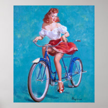 Bicycle Girl Pin Up