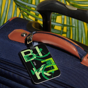 Bicycle Green Bike Luggage Tag