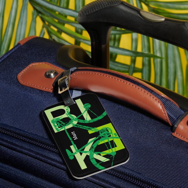 Bicycle Green Bike Luggage Tag (Front Insitu 1)