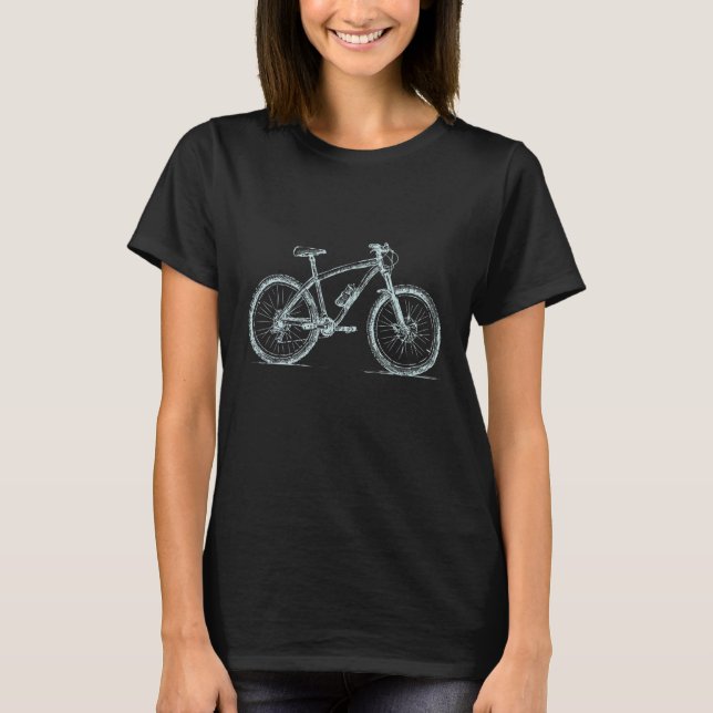 Bicycle hand painted  motif mountain bike biker T-Shirt (Front)