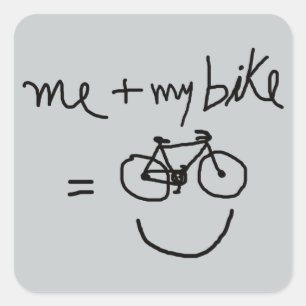 bicycle happiness square sticker
