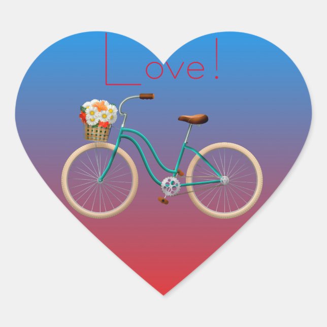 Bicycle Heart Sticker (Front)