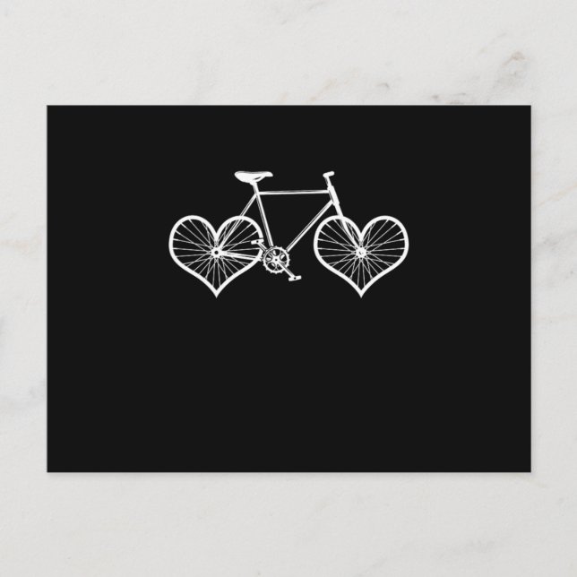 Bicycle Heart Wheel Cycling Bike Race Cyclist Gift Postcard (Front)