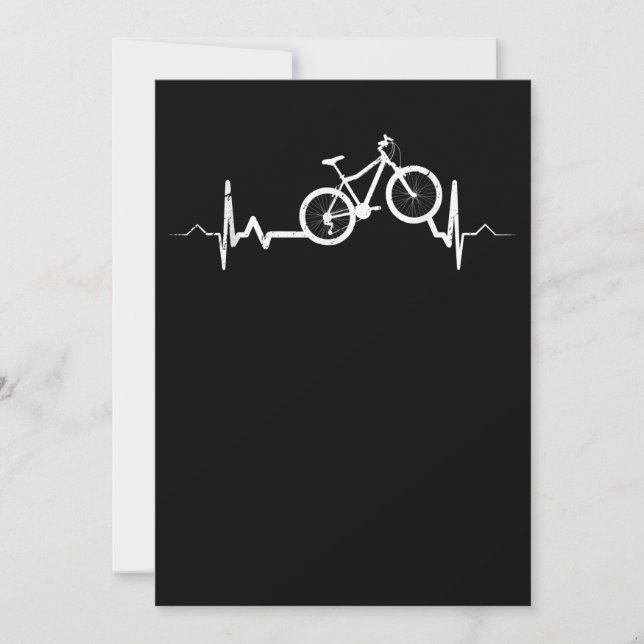 Bicycle Heartbeat Cycling Mountain Bike Card (Front)