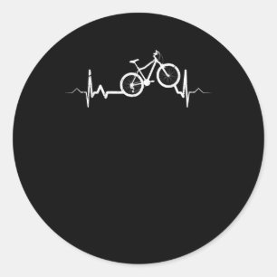 Bicycle Heartbeat Cycling Mountain Bike Classic Round Sticker