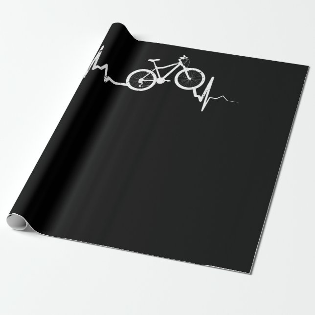 Bicycle Heartbeat Cycling Mountain Bike Wrapping Paper (Unrolled)