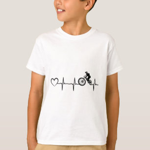 Bicycle Heartbeat Cyclist Downhill Cycling Mountai T-Shirt