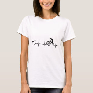 Bicycle Heartbeat Cyclist Downhill Cycling Mountai T-Shirt